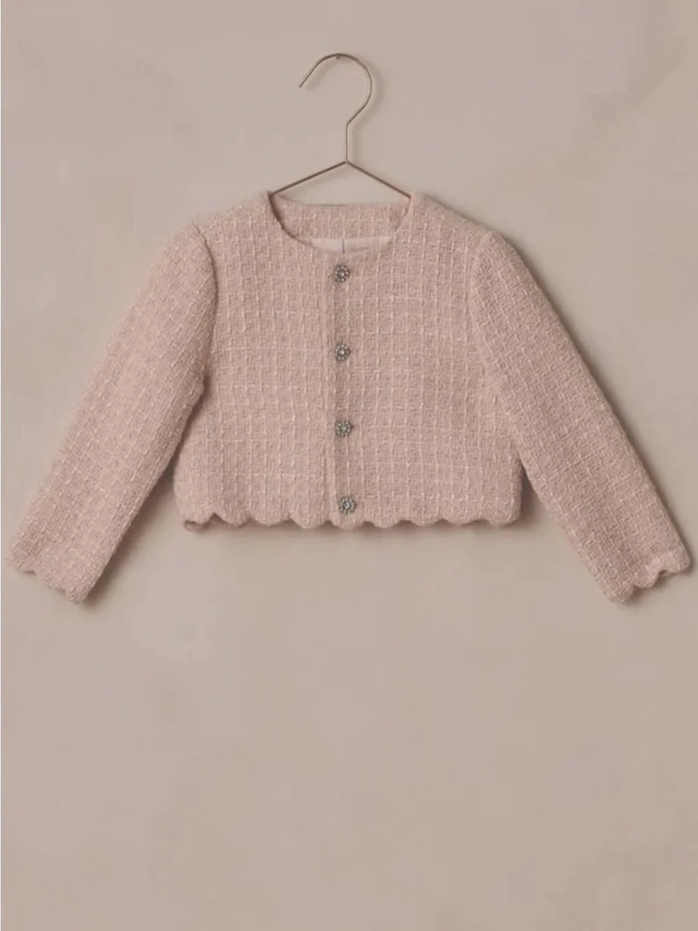 Girls Pale Pink Knit Matching Set - Jacket & Skirt